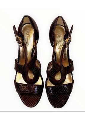 Coach Brown Ivanah High Heel Sandal Shoes